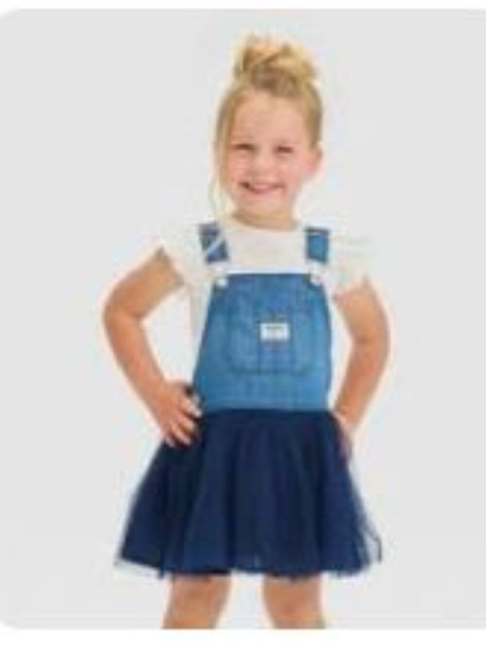 OshKosh B'gosh Baby Tulle and Denim Jumper Dress 12m Overall Dress